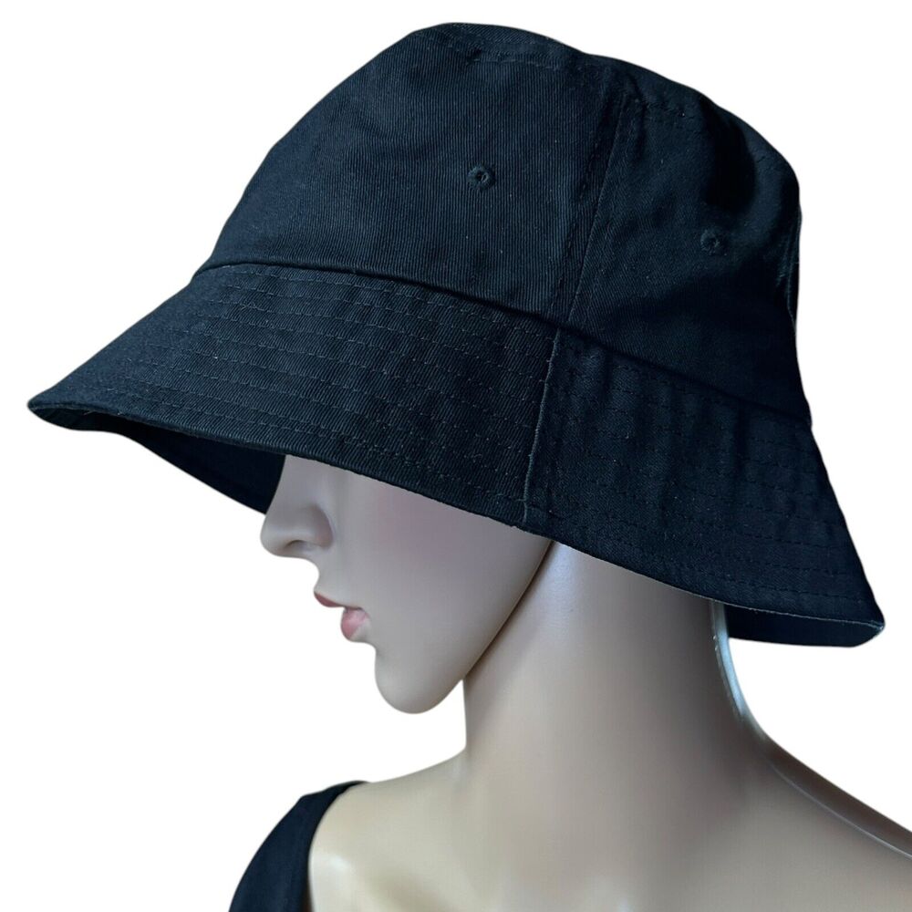 Wego Bucket Hat Embroidered "Girl" Black Denim - Picture 2 of 6